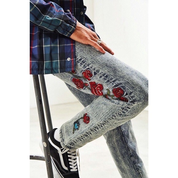 jeans with roses mens